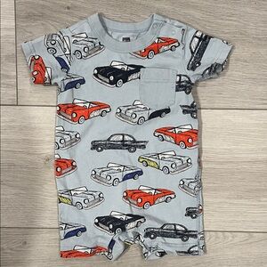 Tea Collection Multicolor Car Print Romper